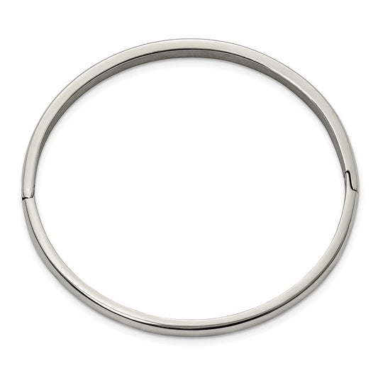 Chisel Titanium Polished 5mm Hinged Bangle TBB176