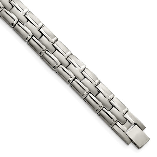 Chisel Titanium Brushed and Polished 8.5 inch Link Bracelet TBB2786-8.5