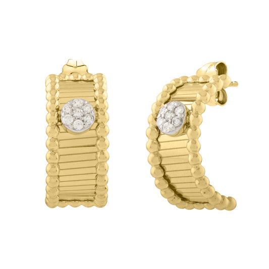 Royal Chain 14K Pallina Diamond Half Moon Earrings TE15568