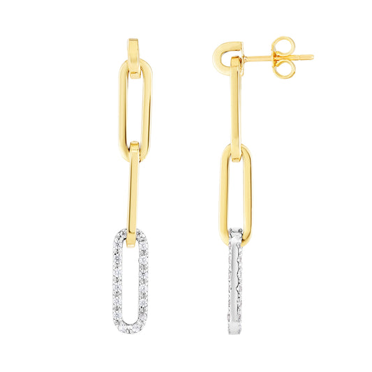 Royal Chain 14K Diamond Paperclip Earrings TER13516