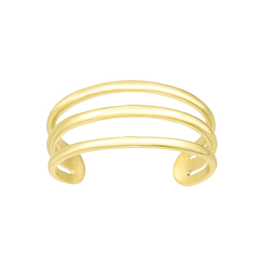 Royal Chain 14K Gold Triple Row Open Bar Toe Ring TR705