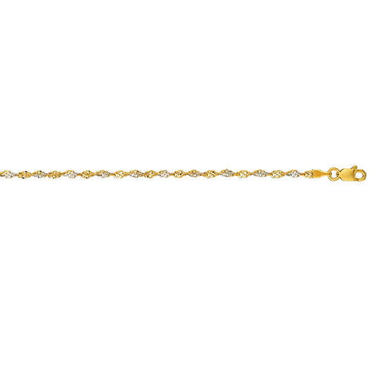 Royal Chain 14K Gold 2.5mm Singapore Chain TTSNG30