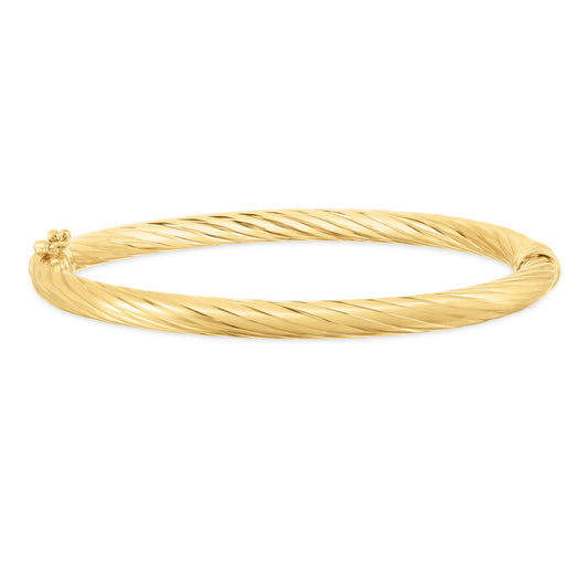 Royal Chain 14K Yellow Gold Twist Bangle TW5