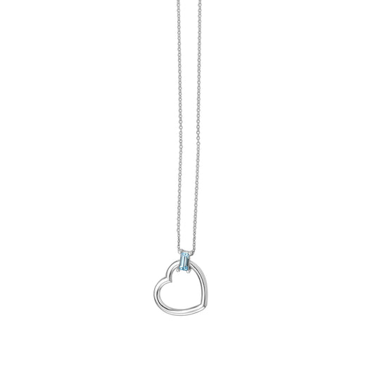 Royal Chain 14K Baguette Gemstone Heart Necklace WC16236