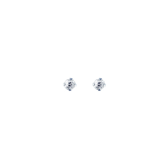 Royal Chain 14K Gold 2mm Round CZ Stud Earring CZ111