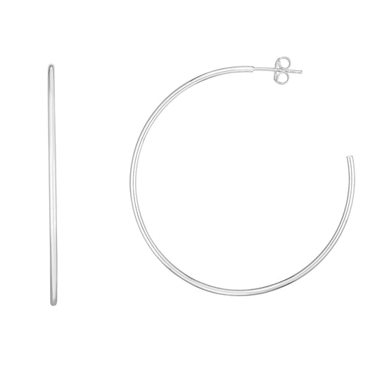Royal Chain 14K Gold 1.5x50mm Polished C Hoop Earring ER10057