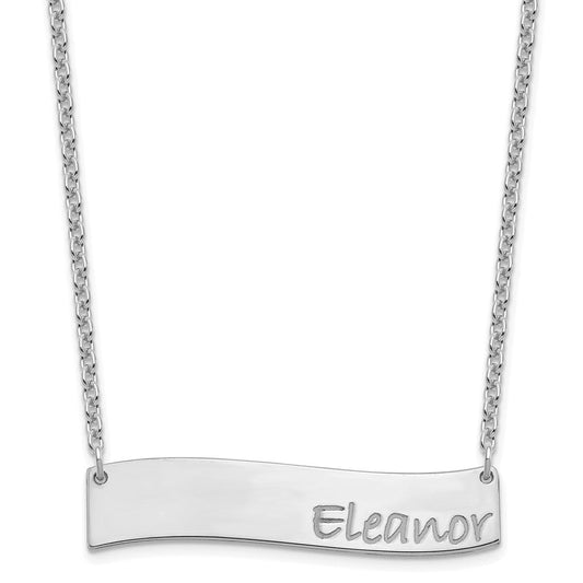 SS/Rhodium-plated Medium BRADLEY HAND Curved Bar Necklace XNA1073SS