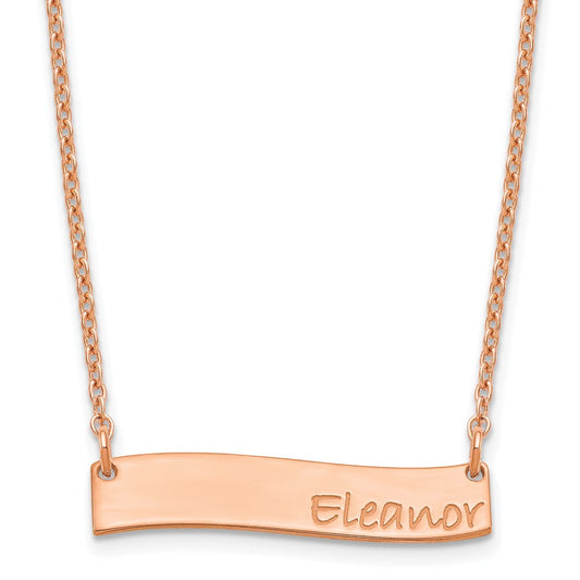 SS/Rose-plated Small BRADLEY HAND Curved Bar Necklace XNA1074RP