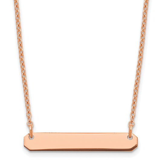 Sterling Silver/Rose-plated Small Blank Bar Necklace XNA1198RP