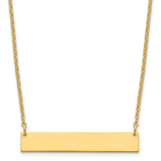Sterling Silver/Gold-plated Medium Blank Bar Necklace XNA1202GP