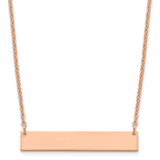 Sterling Silver/Rose-gold Medium Blank Bar Necklace XNA1202RP