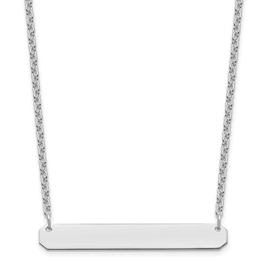Sterling Silver/Rhodium-plated Medium Blank Bar Necklace XNA1203SS