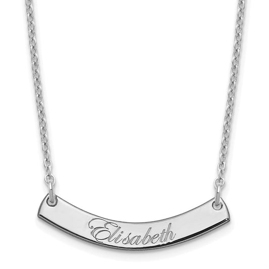 SS/Rhodium-plated Small EDWARDIAN SCRIPT Curved Bar Necklace XNA1217SS
