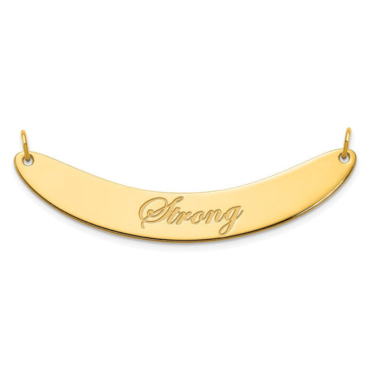 SS/Gold-plated Medium EDWARDIAN SCRIPT Curved Bar Necklace XNA1223GP