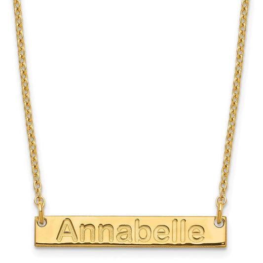 Sterling Silver/Gold-plated Small ARIAL ROUNDED Bar Necklace XNA1231GP