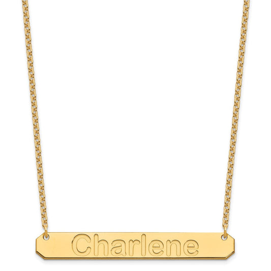 Sterling Silver/Gold-plated Large ARIAL ROUNDED Bar Necklace XNA1242GP