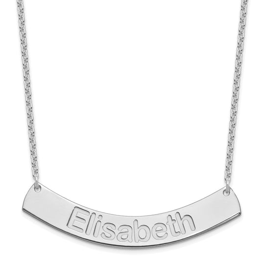 SS/Rhodium-plated Large ARIAL ROUNDED Curved Bar Necklace XNA1244SS