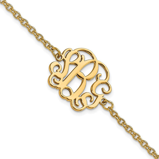 Sterling Silver/Rhodium-plated Monogram Bracelet XNA1265GP