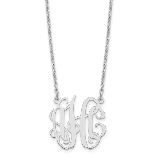 Sterling Silver/Rhodium-plated Small Monogram Necklace XNA546SS