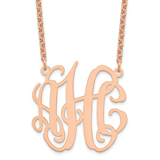 Sterling Silver/Rose-plated Medium Monogram Necklace XNA548RP