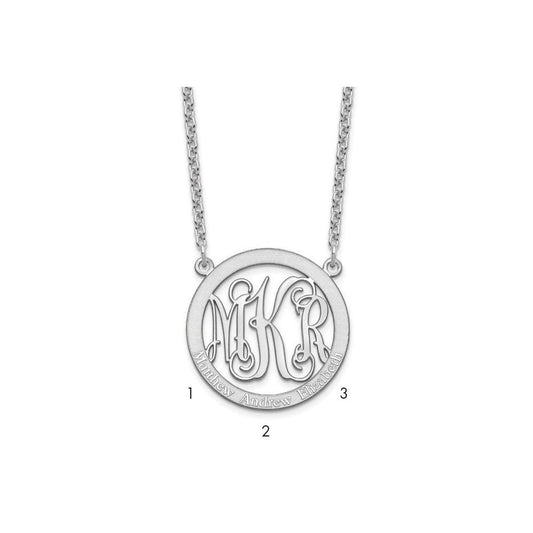 Sterling Silver/Rhodium-plated Small Family Monogram Necklace XNA569SS--6