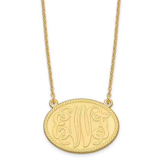 Sterling Silver/Gold-plated Brushed Monogram Necklace XNA575GP