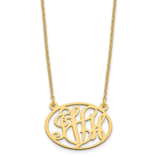 Sterling Silver/Gold-plated Oval Monogram Necklace XNA577GP