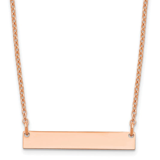 Sterling Silver/Rose-plated Small Blank Bar Necklace XNA637RP