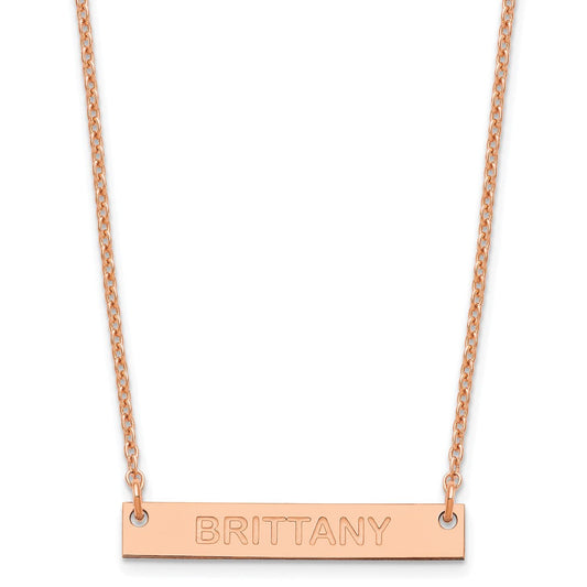SS/Rose-plated Small Capitalized ARIAL ROUNDED Bar Necklace XNA643RP