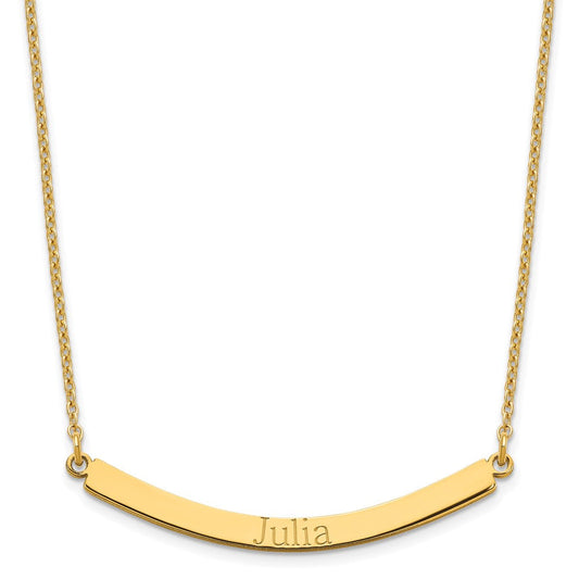 Sterling Silver/Gold-plated Curved Bar Necklace XNA649GP