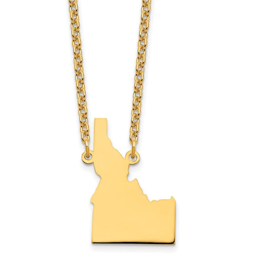 Sterling Silver/Gold-plated Idaho State Necklace XNA706GP-ID