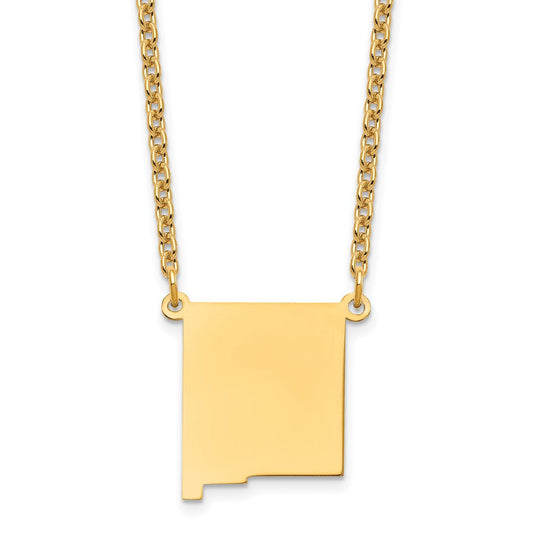 Sterling Silver/Gold-plated New Mexico State Necklace XNA706GP-NM
