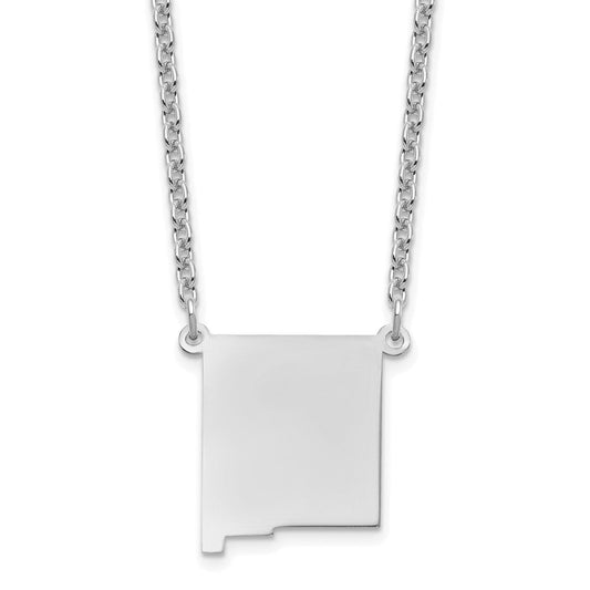 Sterling Silver/Rhodium-plated New Mexico State Necklace XNA706SS-NM