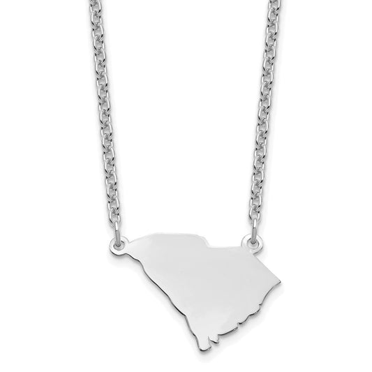 Sterling Silver/Rhodium-plated South Carolina State Necklace XNA706SS-SC