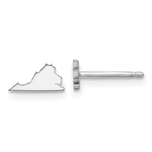XNE50SS-VA Sterling Silver/Rhodium-plated Virginia State Earrings
