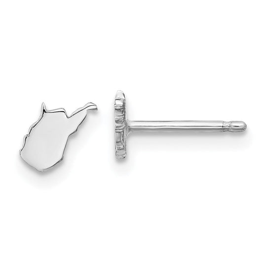 XNE50SS-WV Sterling Silver/Rhodium-plated West Virginia State Earrings