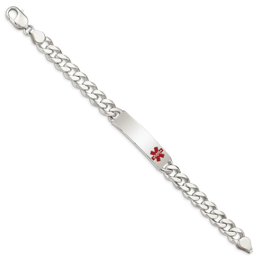 Sterling Silver Polished Medical Curb Link ID Bracelet XSM171