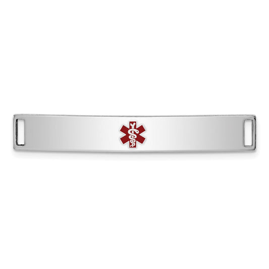 Sterling Silver Rhodium-plated Medical ID Plate XSM70