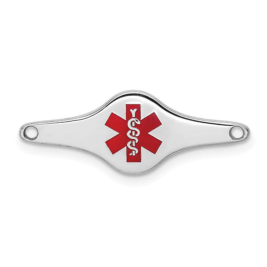 Sterling Silver Rhodium-plated Medical ID Plate XSM73