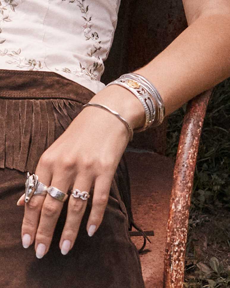 Terra Ring Set of 3 in Vintage Gold and Silver