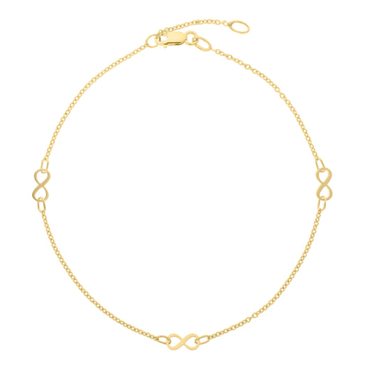 Royal Chain 10K Infinity Anklet ZC16656