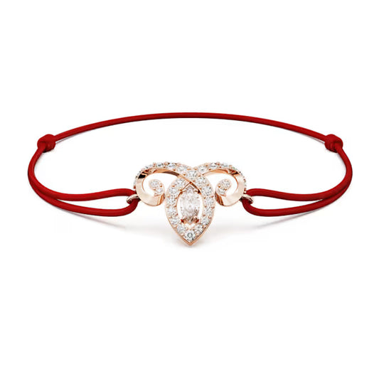 Chinese Zodiac bracelet Mixed cuts, Red, 18K rose gold finish