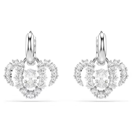 Chinese Zodiac drop earrings Mixed cuts, White, Rhodium plated