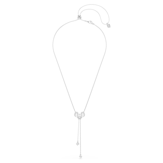 Chinese Zodiac necklace Mixed cuts, White, Rhodium plated