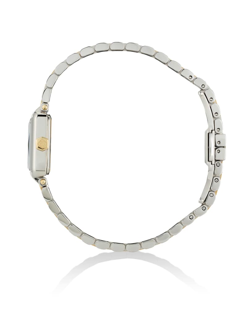 Adela Two Tone Stainless Steel Watch in Ivory Mother-of-Pearl 9608873256