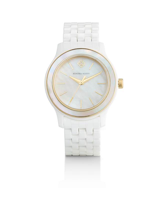 Alex Two Tone Stainless Steel 35mm Watch in White Ceramic 9608868834