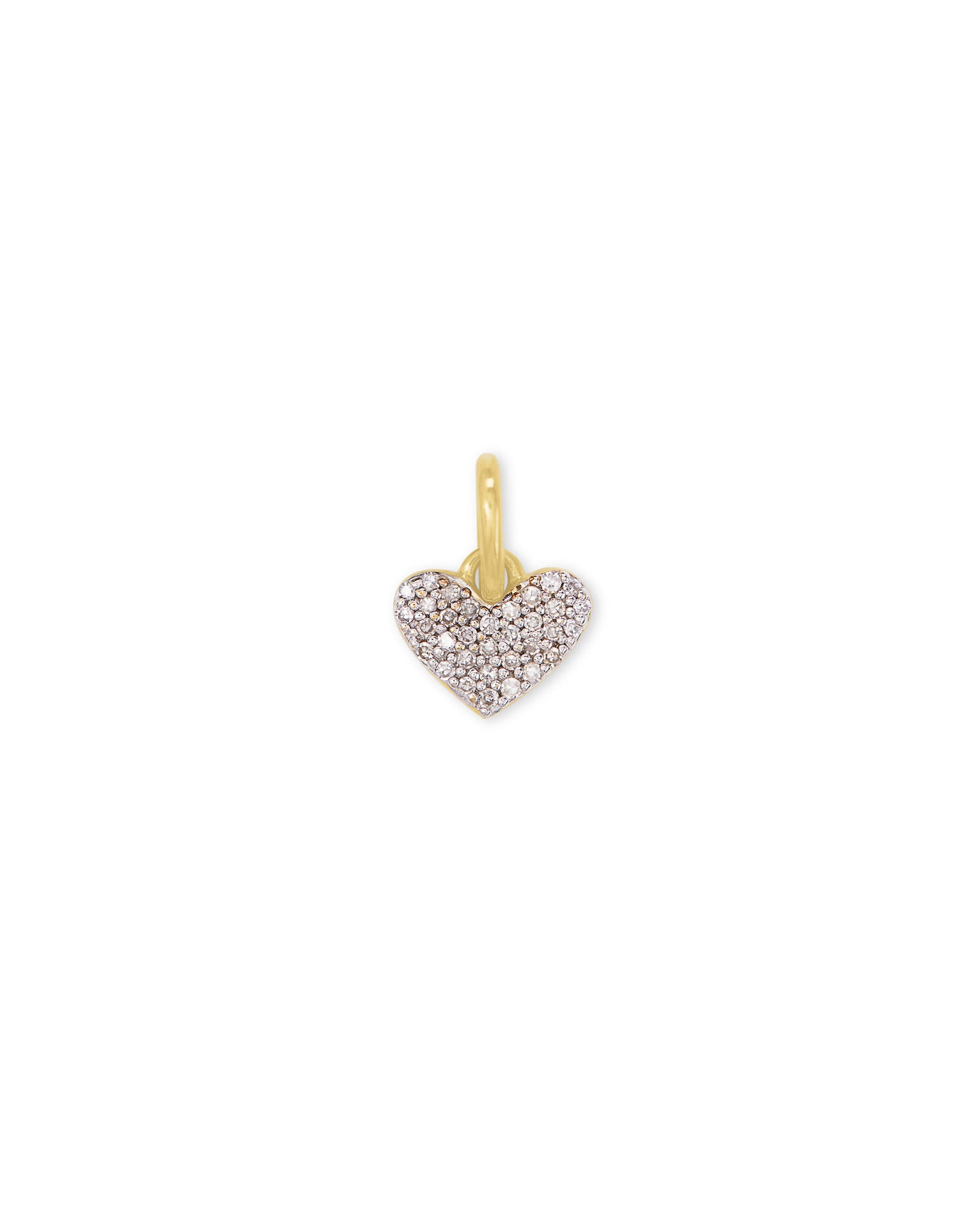 Ari Pave Heart in Sterling Silver & 18k Gold Vermeil Charm in White Diamond