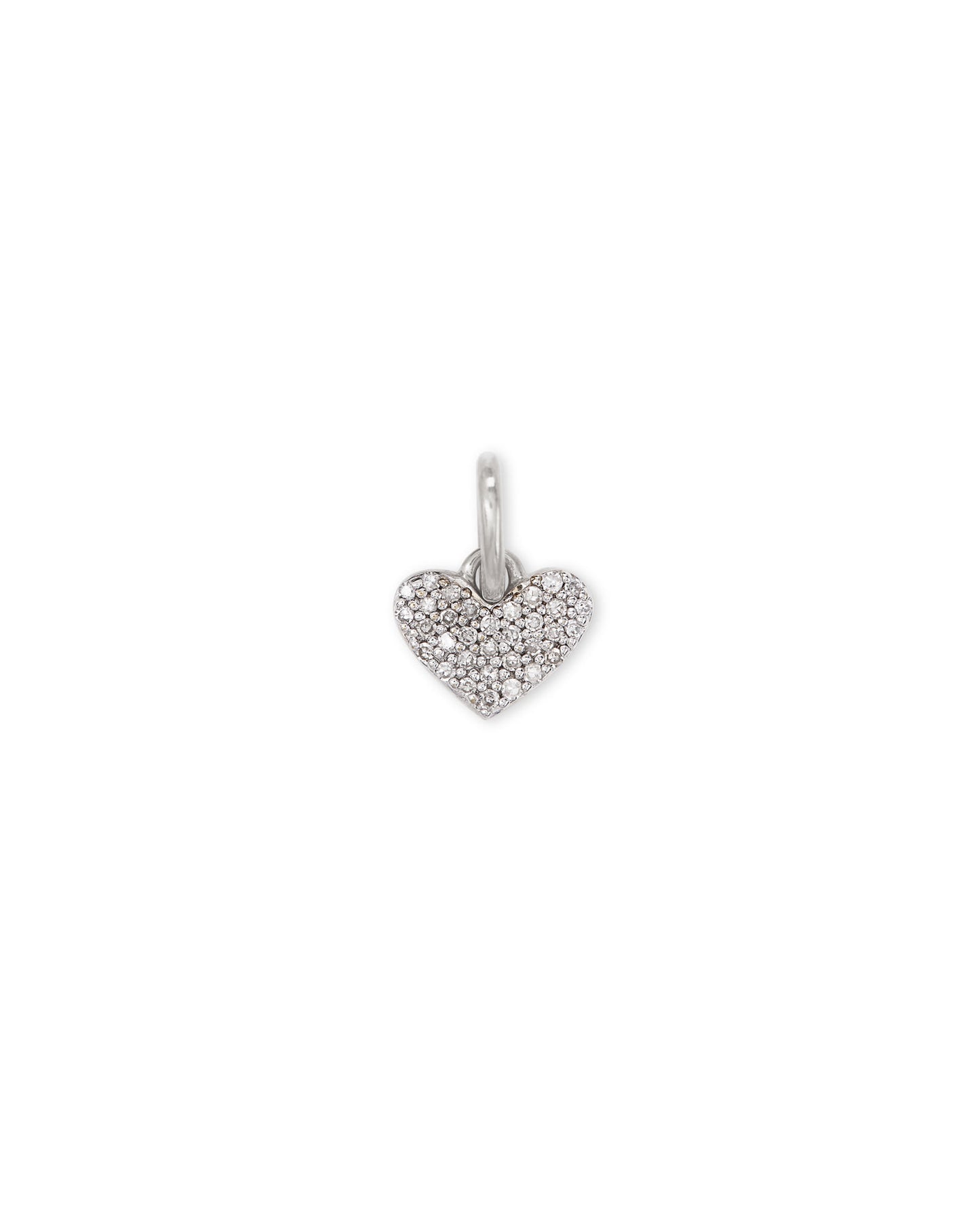 Ari Pave Heart in Sterling Silver & 18k Gold Vermeil Charm in White Diamond