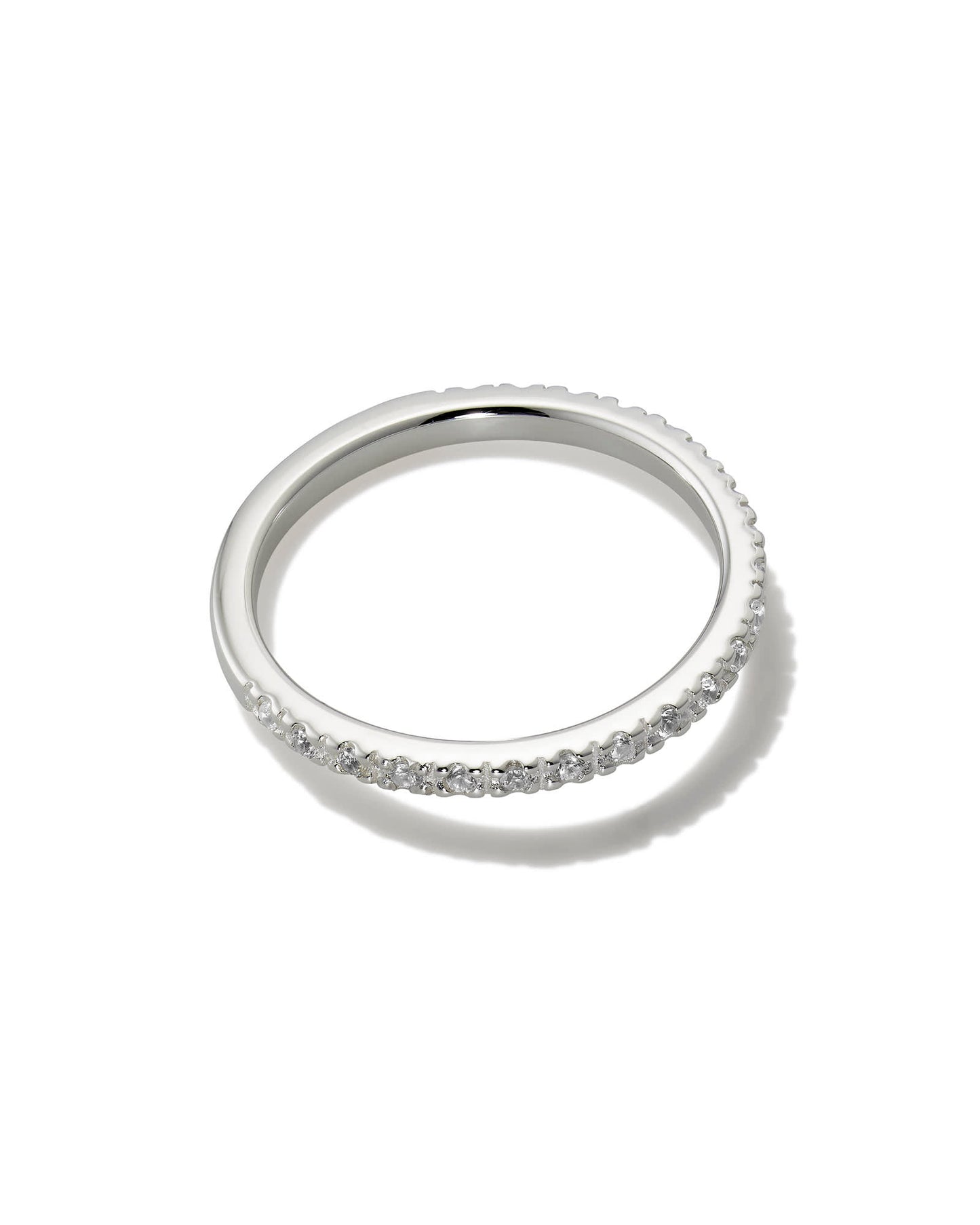 Arynn Sterling Silver Band Ring in White Sapphire 196088595788