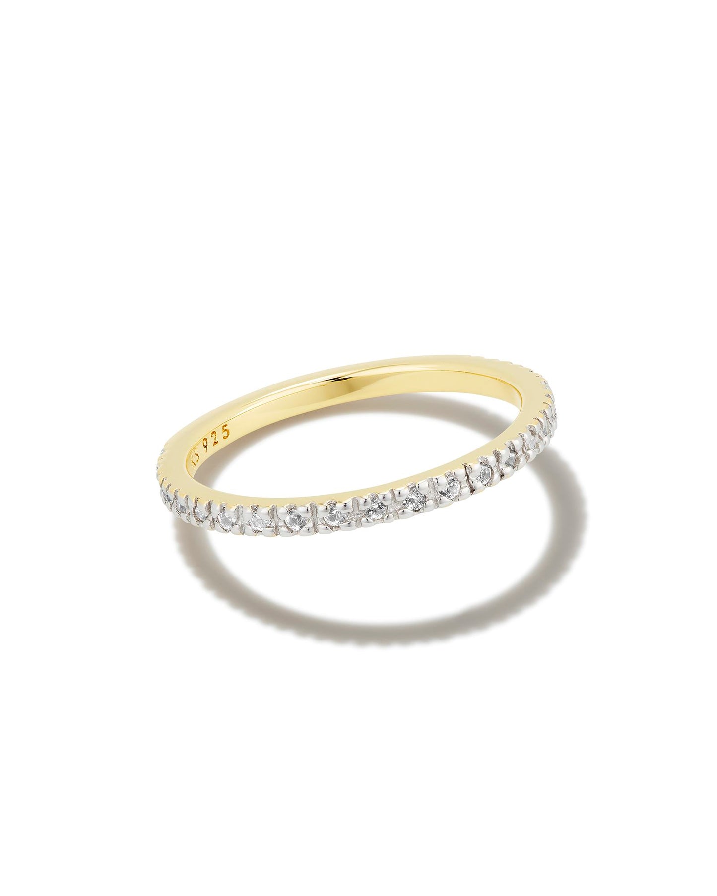 Arynn Sterling Silver & 18k Gold Band Ring in White Sapphire